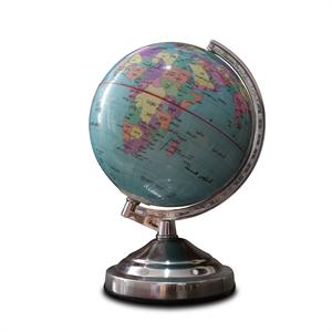 کره جغرافیایی سایز20 پایه کلاسیک چراغ دار آبی فارسی ایده 