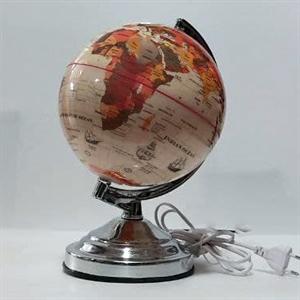 کره جغرافیایی سایز20 پایه کلاسیک چراغ دار کرم لاتین ایده 